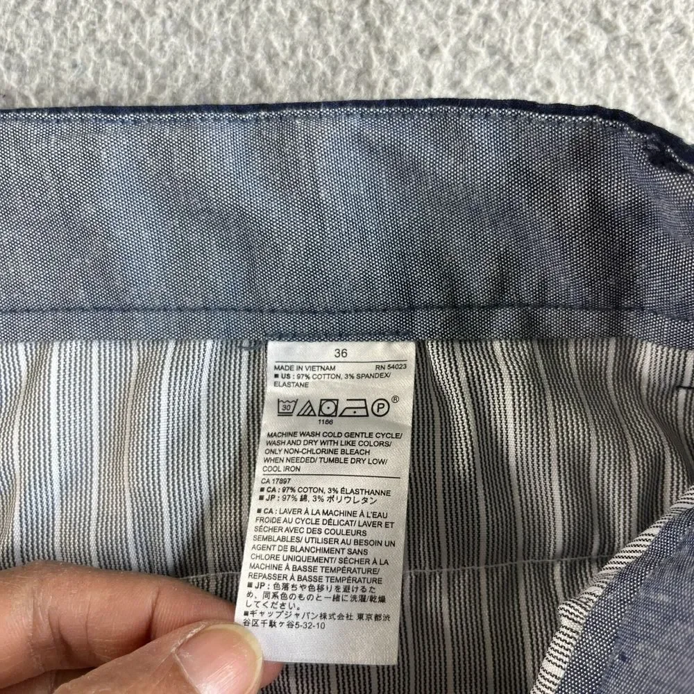 NEW Banana‎ Republic Shorts Mens 36 (37) Blue Chino Seersucker Aiden Club Short